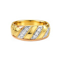 Anillo de Matrimonio de Hombre Oro 10k Diagonal Dos Tonos