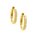 10mm Aretes de Dama Oro 14k Argolla Pavé con Diamantes Naturales