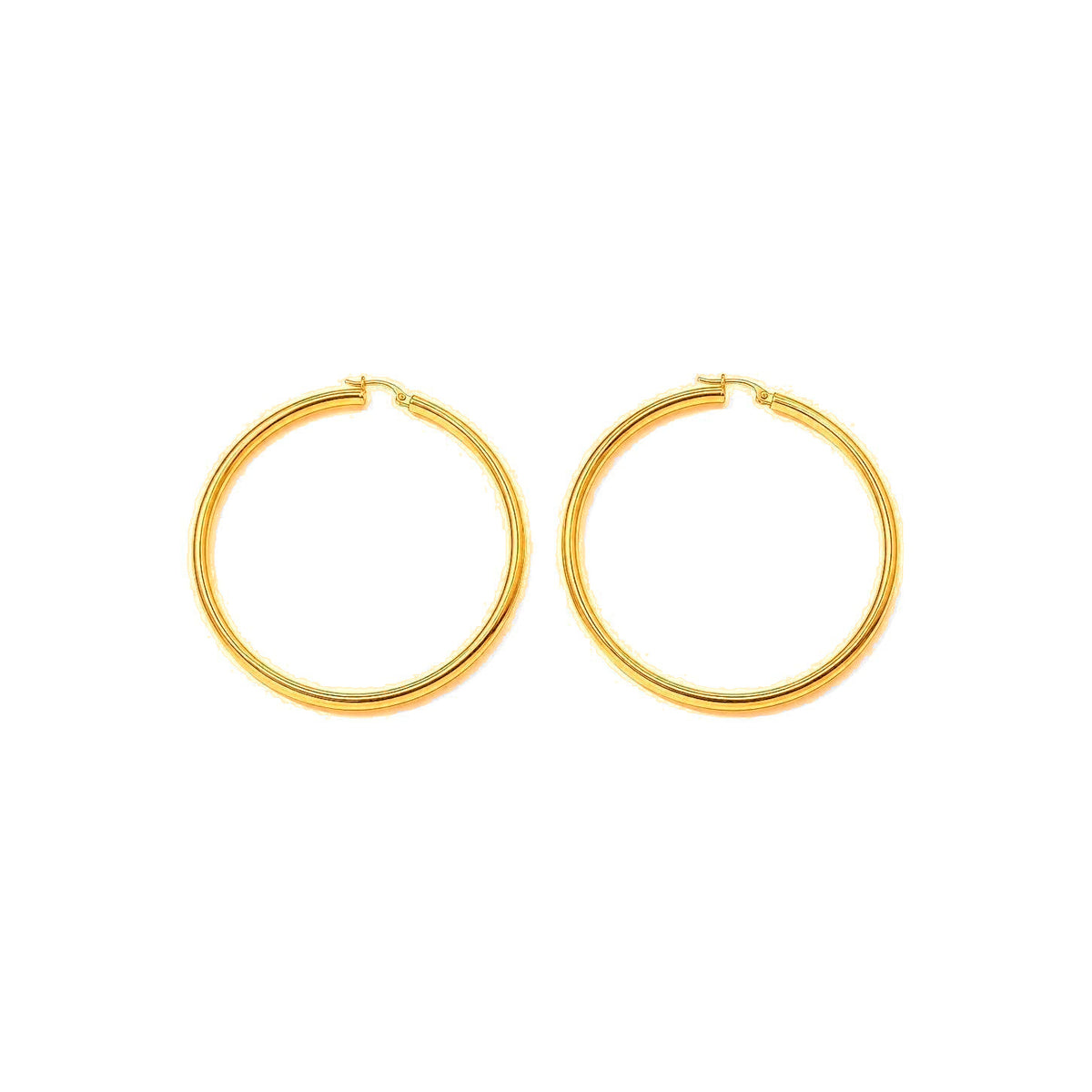 Aretes de Dama Oro 10k Argolla Grande Delgada