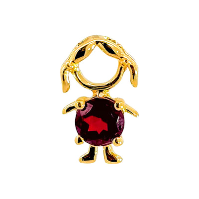 6x11mm Dije Oro 14k Niña con Granate