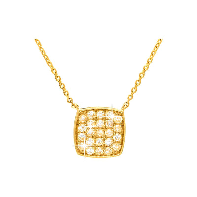Collar Oro 14k Redondos Pavé con Diamantes Naturales
