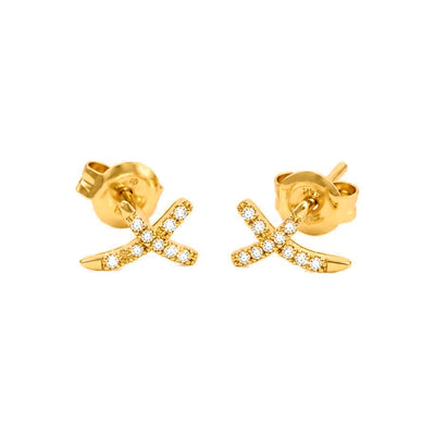 4x8mm Aretes de Dama Oro 14k X con Diamantes Naturales