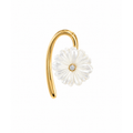 Aretes de Dama Oro 14k Margarita Nácar Blanco con Circonio