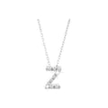 7mm Collar Oro Blanco 14k Inicial Pavé con Diamantes Naturales