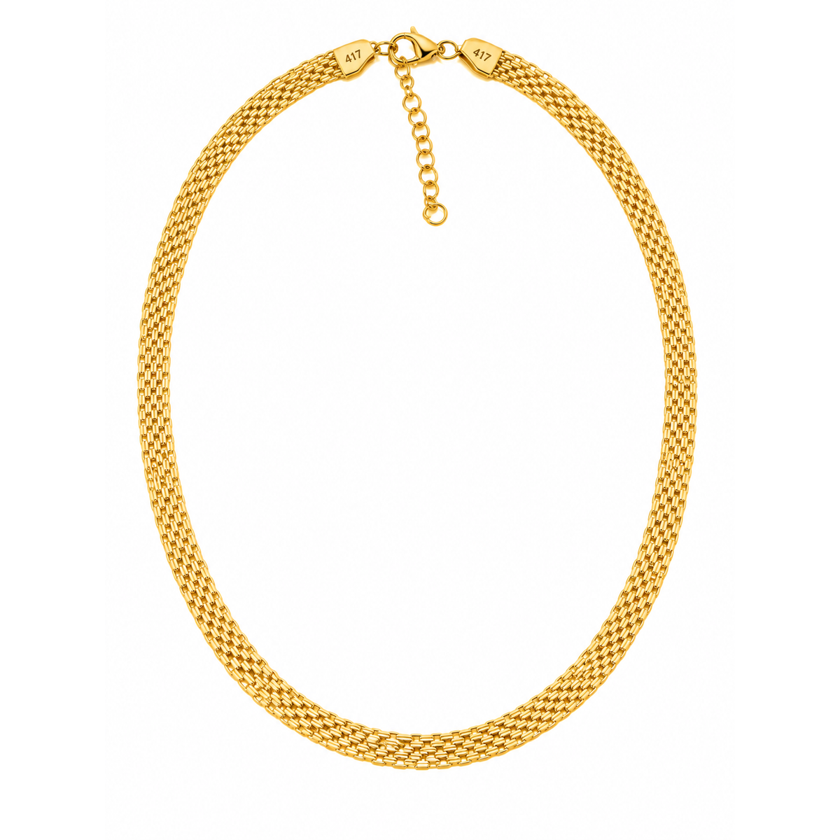 Cadena Oro 10k Malla Tejida con Extensión 4.5mm 16-18 Pulgadas II
