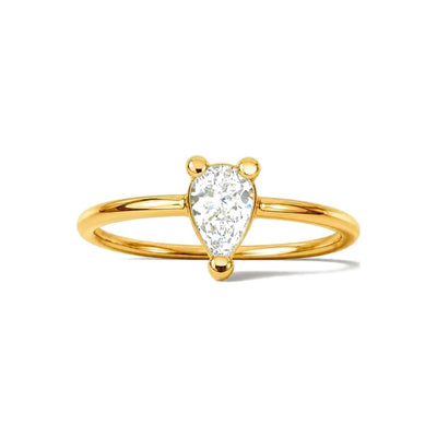 Anillo de Dama Oro 14k Gota Circonio