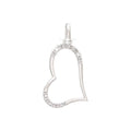 18.94mm Dije Oro Blanco 14k Corazón con Diamantes Naturales