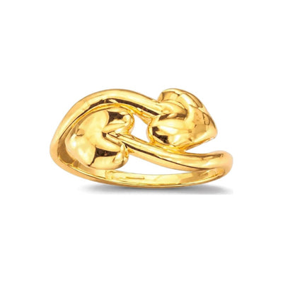 Anillo de Dama Oro 10k Dos Corazones