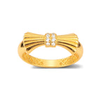 Anillo de Dama Oro 10k Moño con Pavé de Circonios