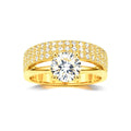 Anillo de Matrimonio Dama Oro 14k Solitario Split Pave