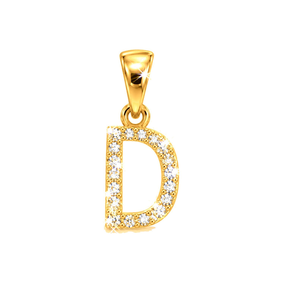 Dije Letra D Oro 10k con Diamantes Naturales