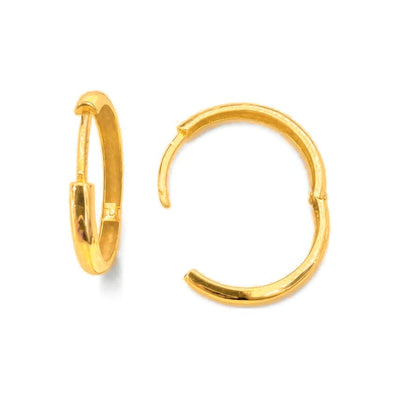 Aretes de Dama Oro 10k Aro Mediano Liso
