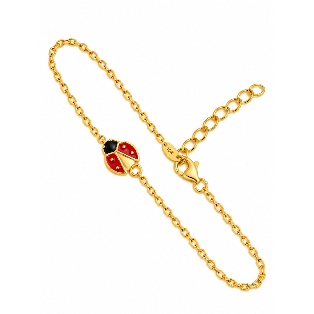 Brazalete de Dama Oro 10k con Dije de Mariquita