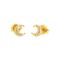 5x6mm Aretes de Dama Oro 14k Luna Pavé con Diamantes Naturales