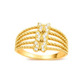 Anillo de Dama Oro 10k Mariposa con Circonios Banda de Bolitas