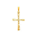 11x18mm Dije Oro 14k Cruz con Diamantes Naturales