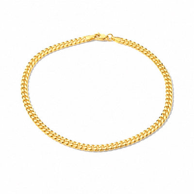 Tobillera Oro 10k Cubana 3mm
