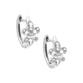 Aretes de Dama Oro Blanco 14k Pavé con Diamantes Naturales