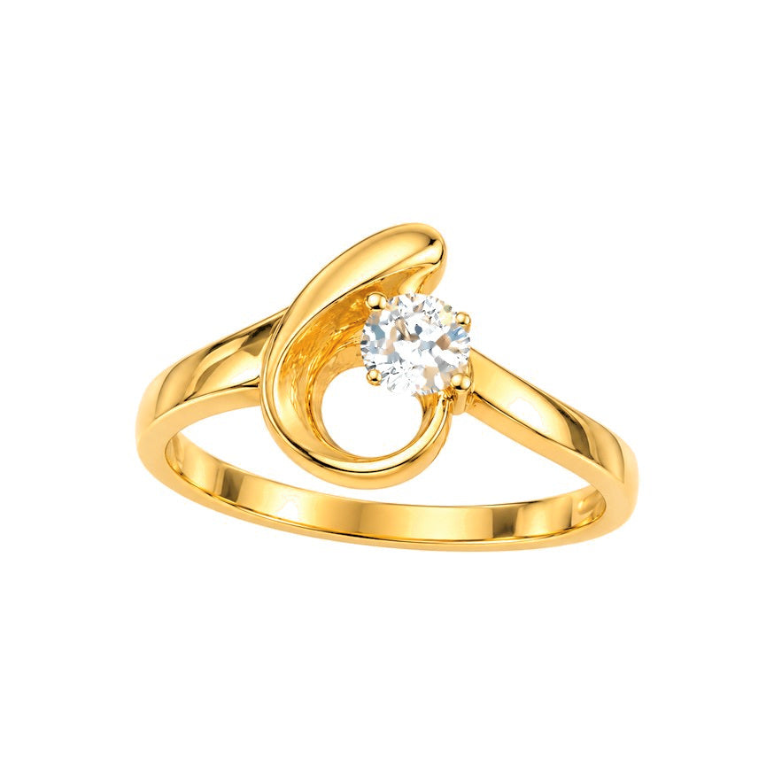 Anillo de Matrimonio Dama Oro 10k Espiral Circonio