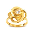 Anillo de Dama Oro 14k Roseta con Circonia