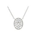 Collar Oro Blanco 14k Redondos Ovalados con Diamantes Naturales