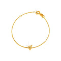 Brazalete de Dama Oro 14k Inicial con Diamantes Naturales
