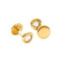4mm Aretes de Dama Oro 14k Topos Redondos con Diamantes Naturales