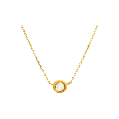 5mm Collar Oro 14k Redondos con Diamantes Naturales