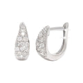 4x10mm Aretes de Dama Oro Blanco 14k Argolla Redondos con Diamantes Naturales
