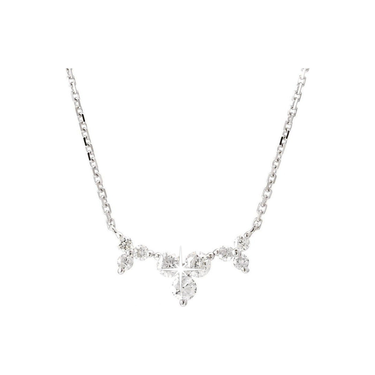11mm Collar Oro Blanco 14k con Diamantes Naturales