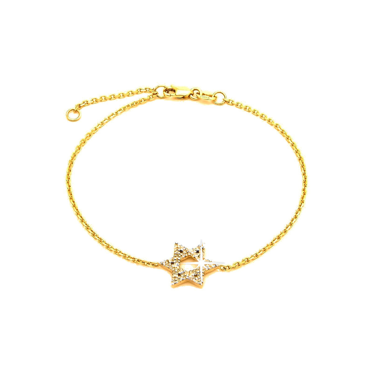 Brazalete de Dama Oro 14k Estrella con Diamantes Naturales