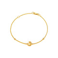 7mm Brazalete de Dama Oro 14k Inicial Pavé con Diamantes Naturales