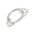 8.2mm Anillo de Dama Oro Blanco 14k Pavé con Diamantes Naturales