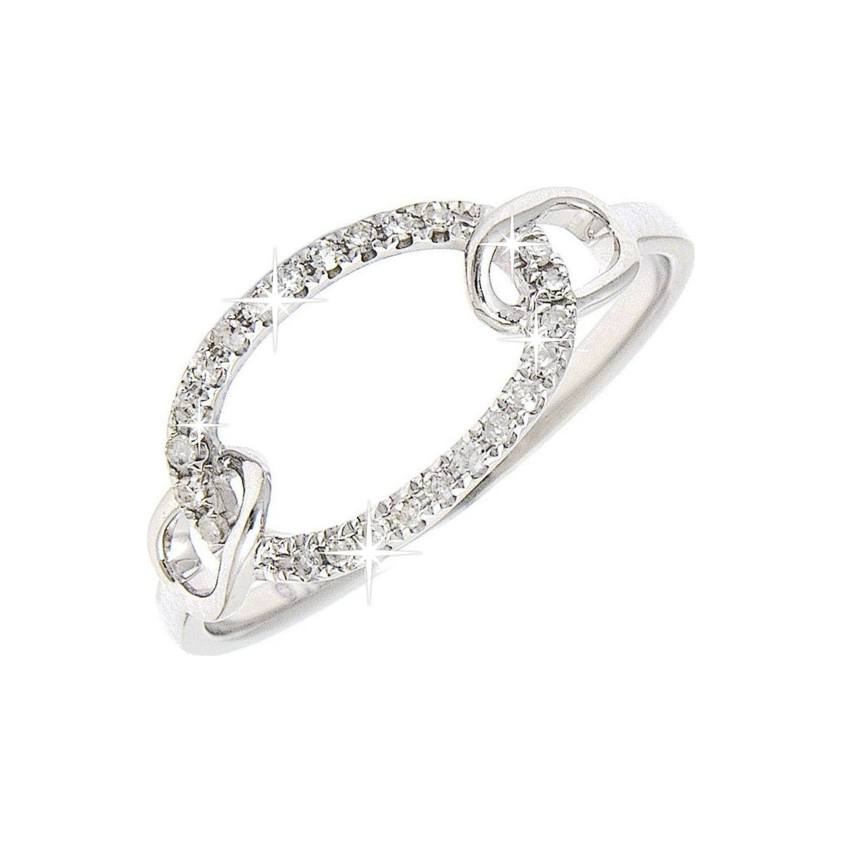 8.2mm Anillo de Dama Oro Blanco 14k Pavé con Diamantes Naturales