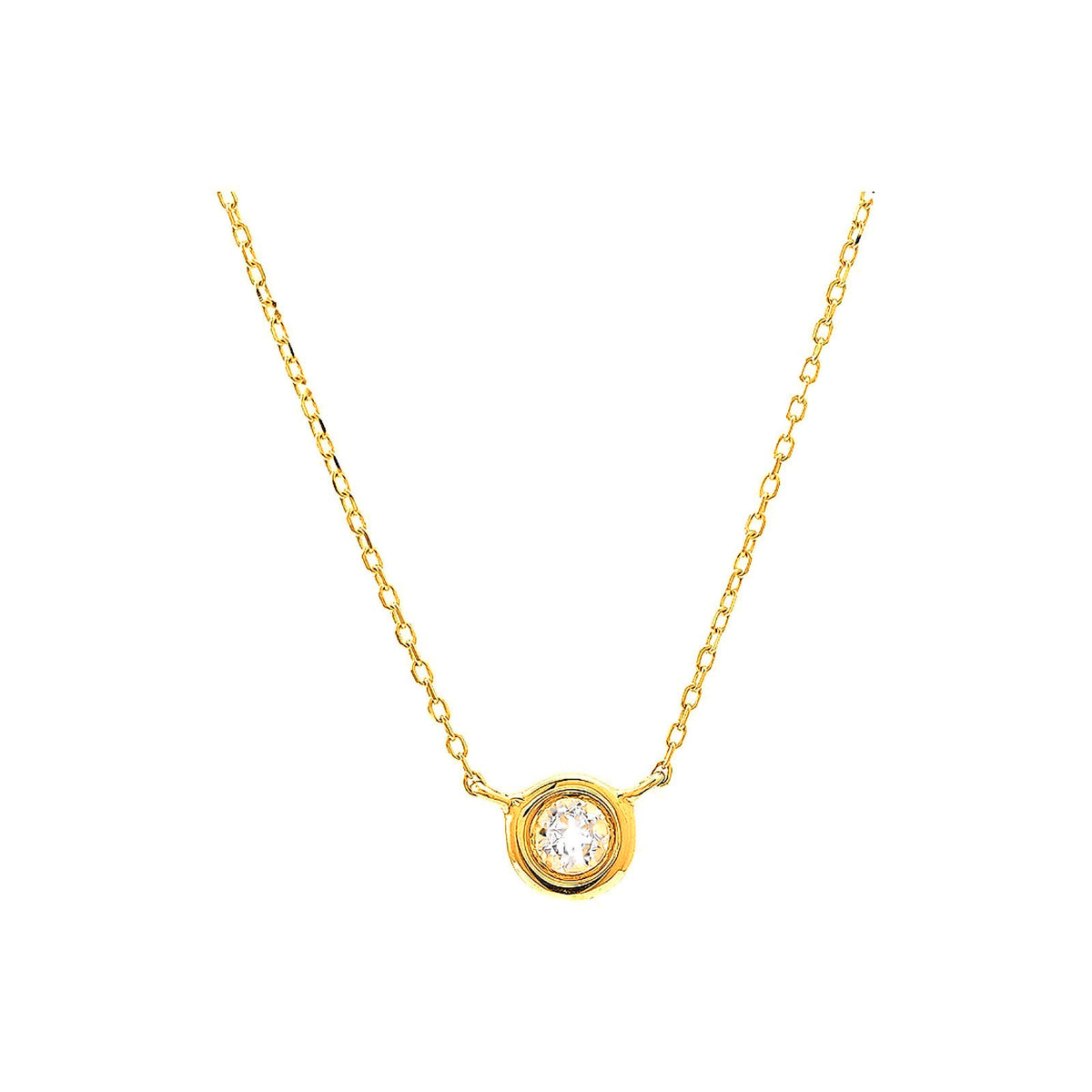 5mm Collar Oro 14k Redondos con Topacio Blanco