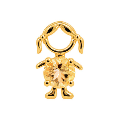 6x11mm Dije Niña Oro 14k con Citrina