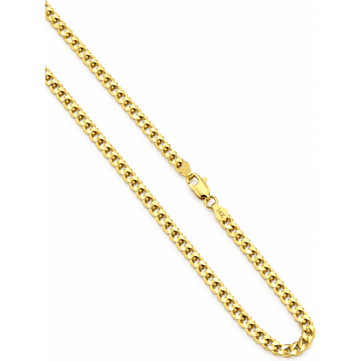 3mm Cadena Cubana Oro 14k 18 Pulgadas