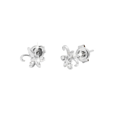 9x8mm Aretes de Dama Oro Blanco 14k Pavé con Diamantes Naturales