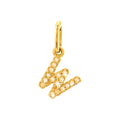 12mm Dije Oro 14k Inicial Pavé con Diamantes Naturales
