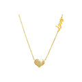 Collar Oro 14k Corazón Pavé con Diamantes Naturales