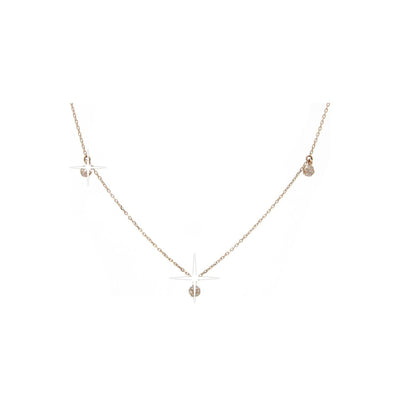 Collar Oro Rosa 14k Pavé con Diamantes Naturales