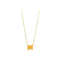 8mm Collar Oro 14k Inicial con Diamantes Naturales