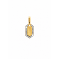 7x17mm Dije Placa Hexagonal Oro 14k con Circonios