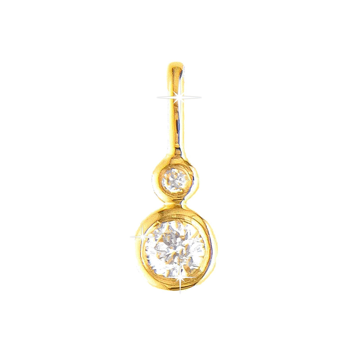 13.59mm Dije Oro 14k Redondos con Diamantes Naturales