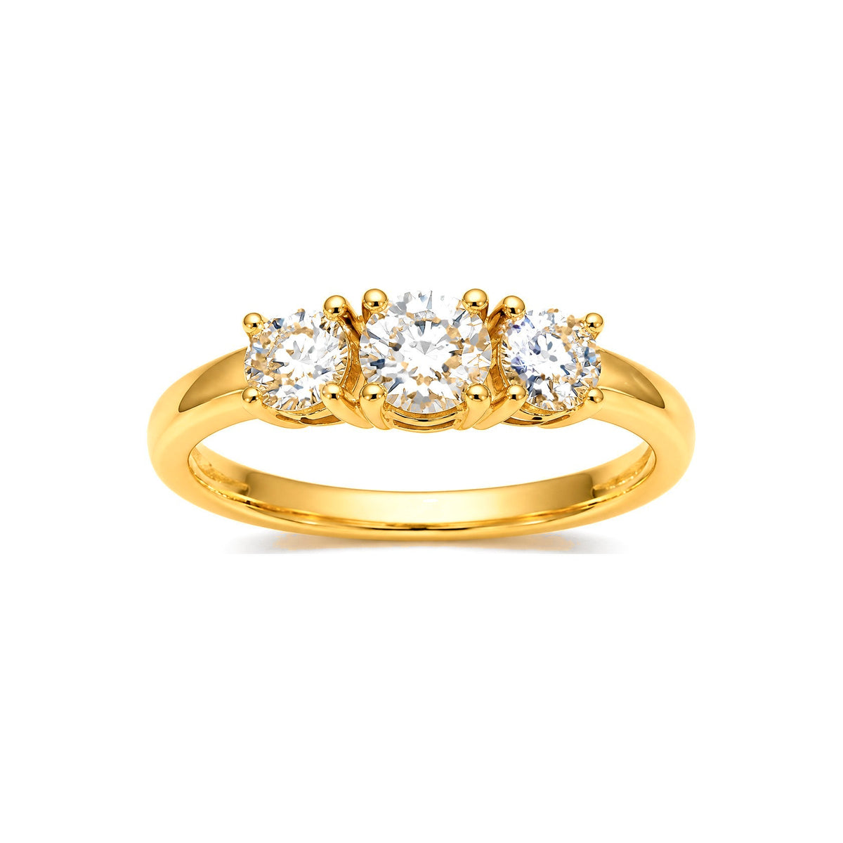 Anillo de Matrimonio para Dama Oro 10k Tres Piedras Iguales
