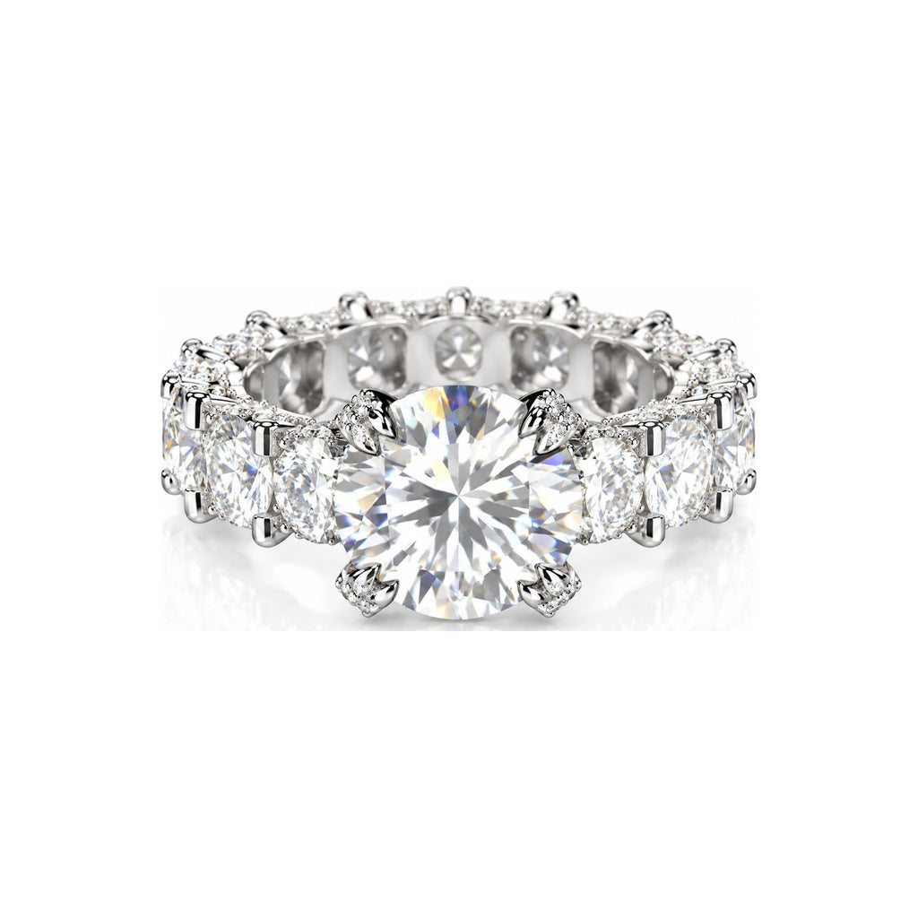 Anillo de Compromiso Eternity Piedras Grandes Moissanite S925