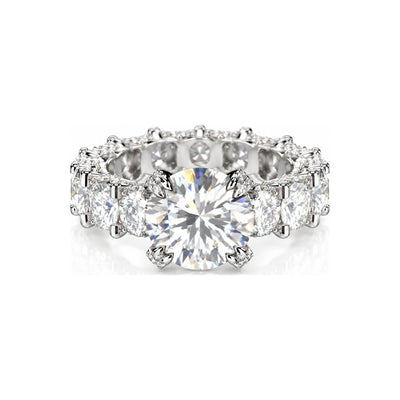 Anillo de Compromiso Eternity Piedras Grandes Moissanite S925