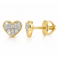 Aretes para Bebé Oro 10k Corazón con Diamantes Naturales