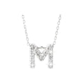 7mm Collar Oro Blanco 14k Inicial Pavé con Diamantes Naturales