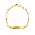 Brazalete de Niño Infantil Oro 10k Figaro con Placa